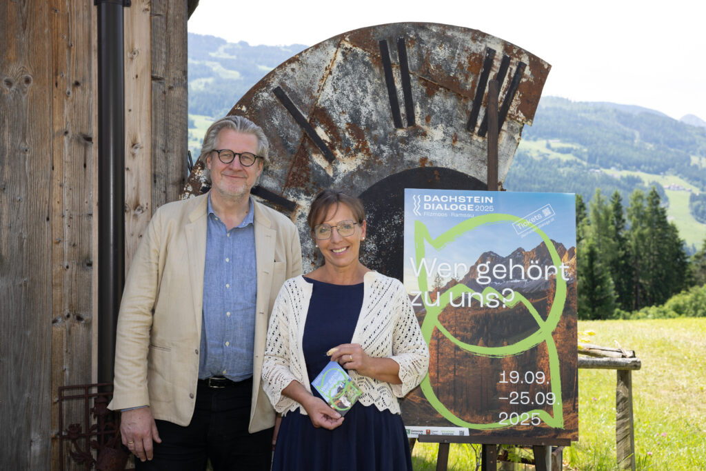 Dachstein Dialoge Obfrau Frau Regina Stocker und Dachstein Dialoge Intendant Herr Philipp Blom